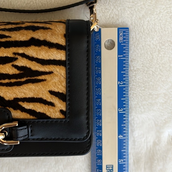 Michael Kors Heather Animal Print Black Leather Crossbody NEW - Picture 3 of 8